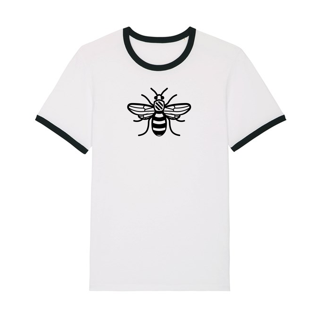 BeeManc Contrast Collar T-Shirt -  White
