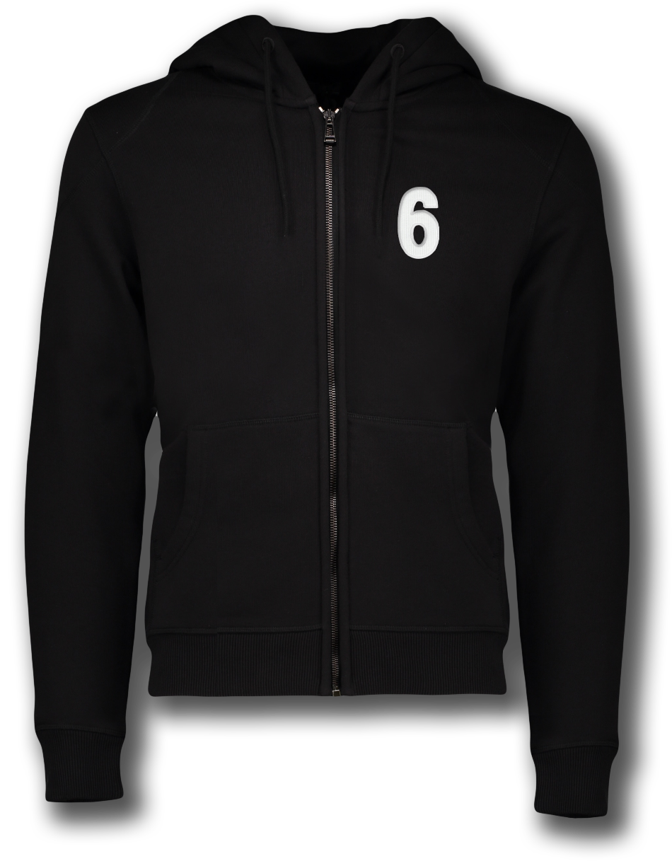 Duncan Edwards- Zipped Embroidered '6' Hoodie