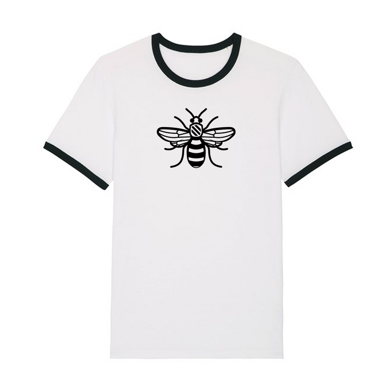 BeeManc Contrast Collar T-Shirt -  White