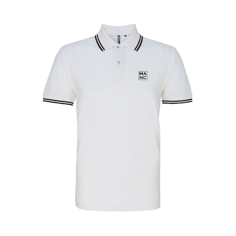 BeeManc Embroidered Manc Tipped Polo - White/Black